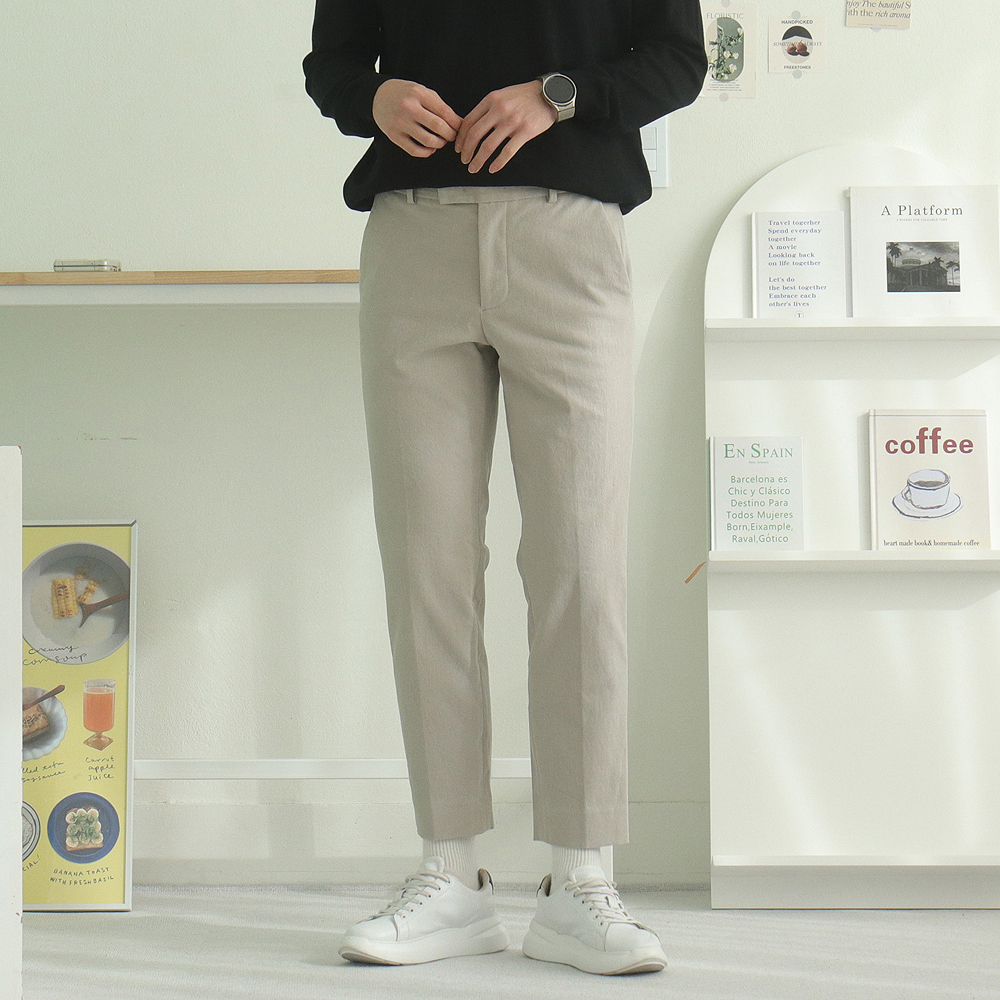 남자기모슬랙스 밴딩 남자 피치 기모 바지 - 상세 이미지 5