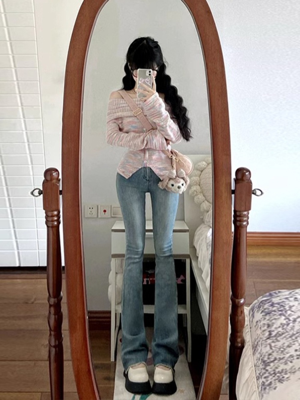 어깨 트임 니트 오프숄더 절개 골지 슬림 이너탑 세 번째 결혼 정다정 오승아 옷 이미지 3
