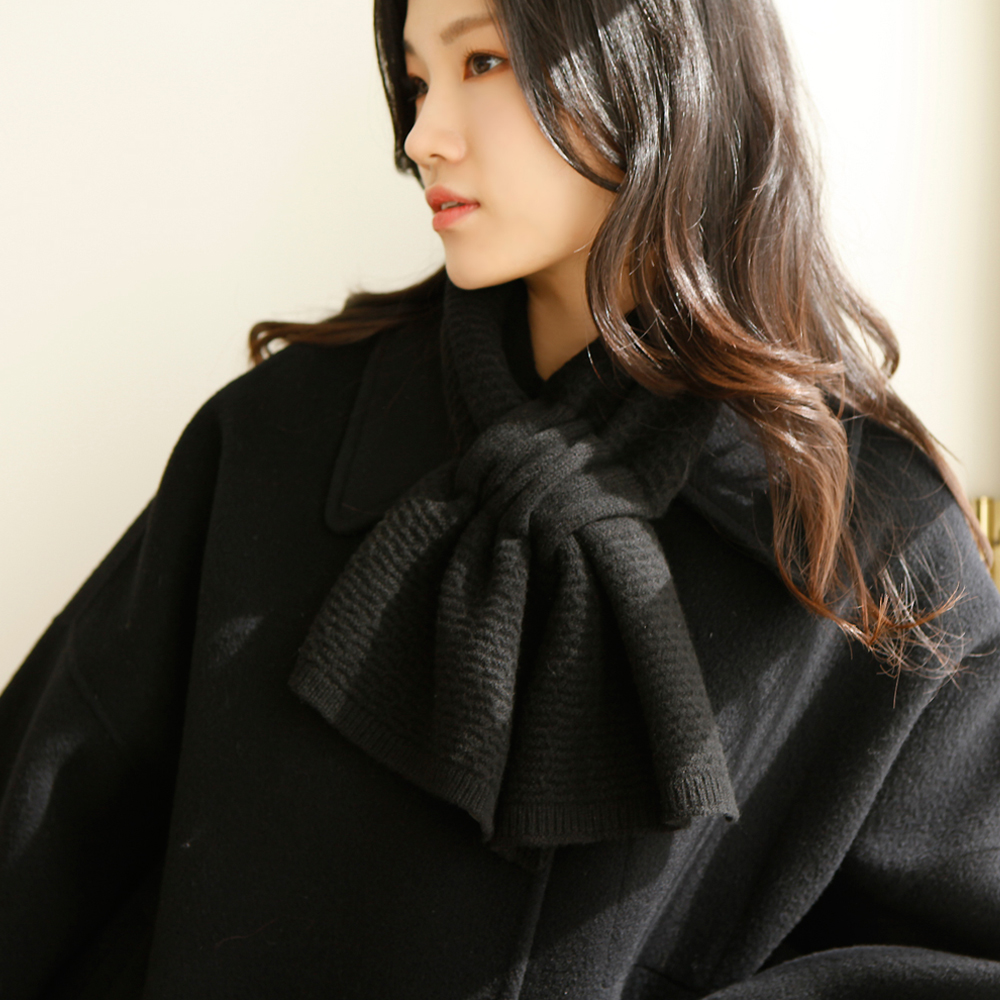 울봉봉 램스울100캐시미어감촉 남자여자커플목도리 니트숏머플러 가을겨울간절기 짧은미니쁘띠 이미지 4