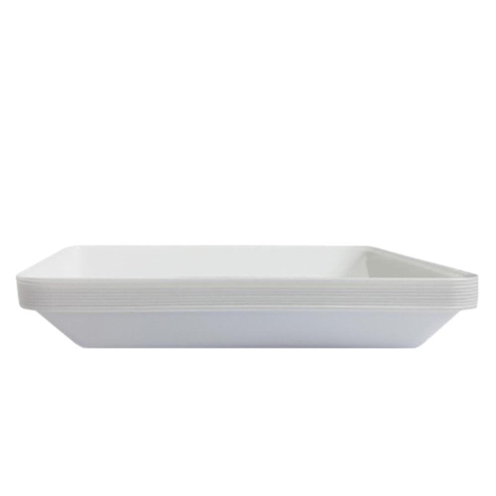 플라스틱 사각 접시 다회용 일회용 위생 행사용 10매입 19.5x13.5cm, 1개