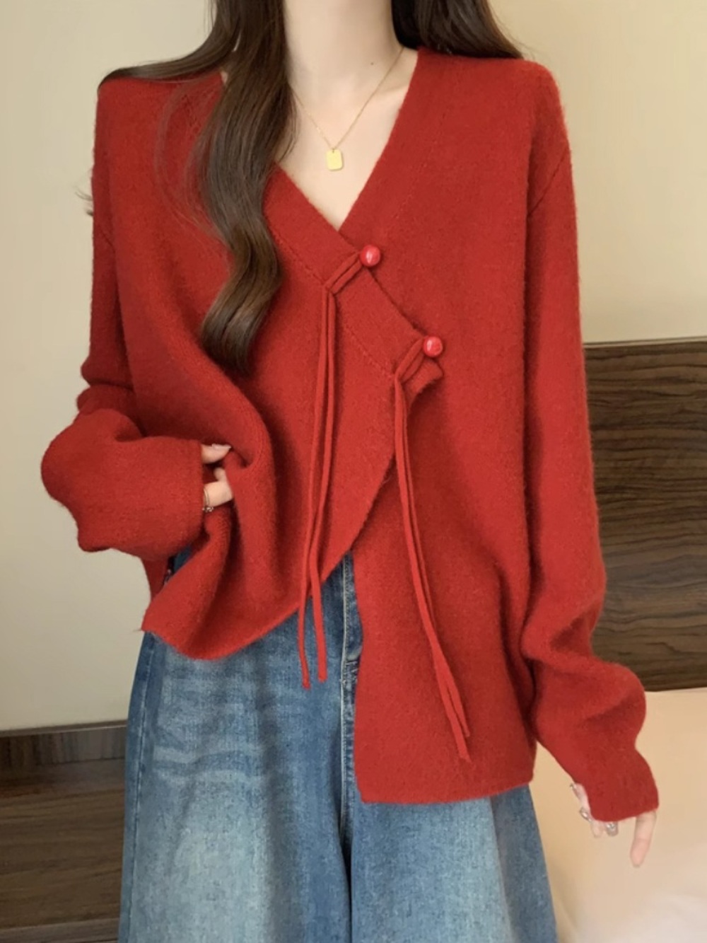랩 가디건 트임 니트가디건 겨울 세련된 디자인 여리핏 이미지 4