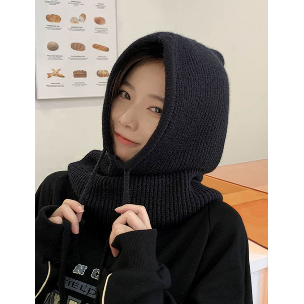 스노우보드바라클라바 니트 넥워머 후드 방한 스트링 모자 - 상품 이미지