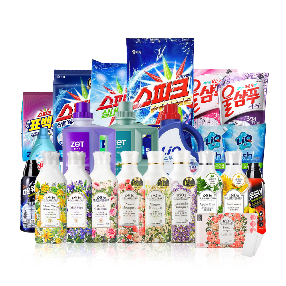애경 세탁세제 섬유유연제 울샴푸 세탁용품 모음전 스파크 리큐 르샤트라 - 상품 이미지