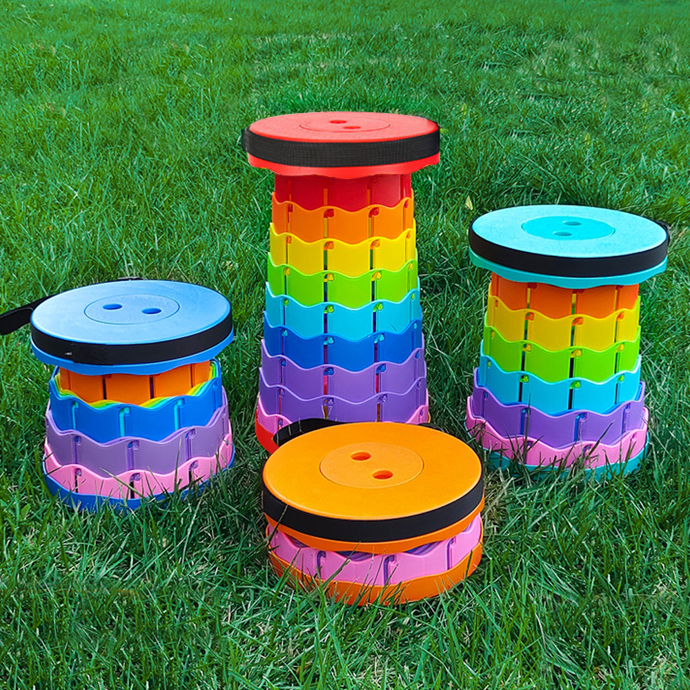 아코디언의자 줄서기 놀이동산 코끼리 무지개 접이식 휴대용 간이 자바라 의자