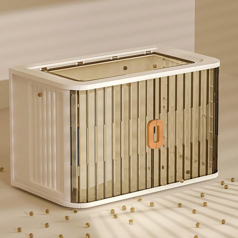 프리미엄 2세대 슬라이딩 리빙박스 대형 1개 투명 옷장 수납 정리 옷정리함