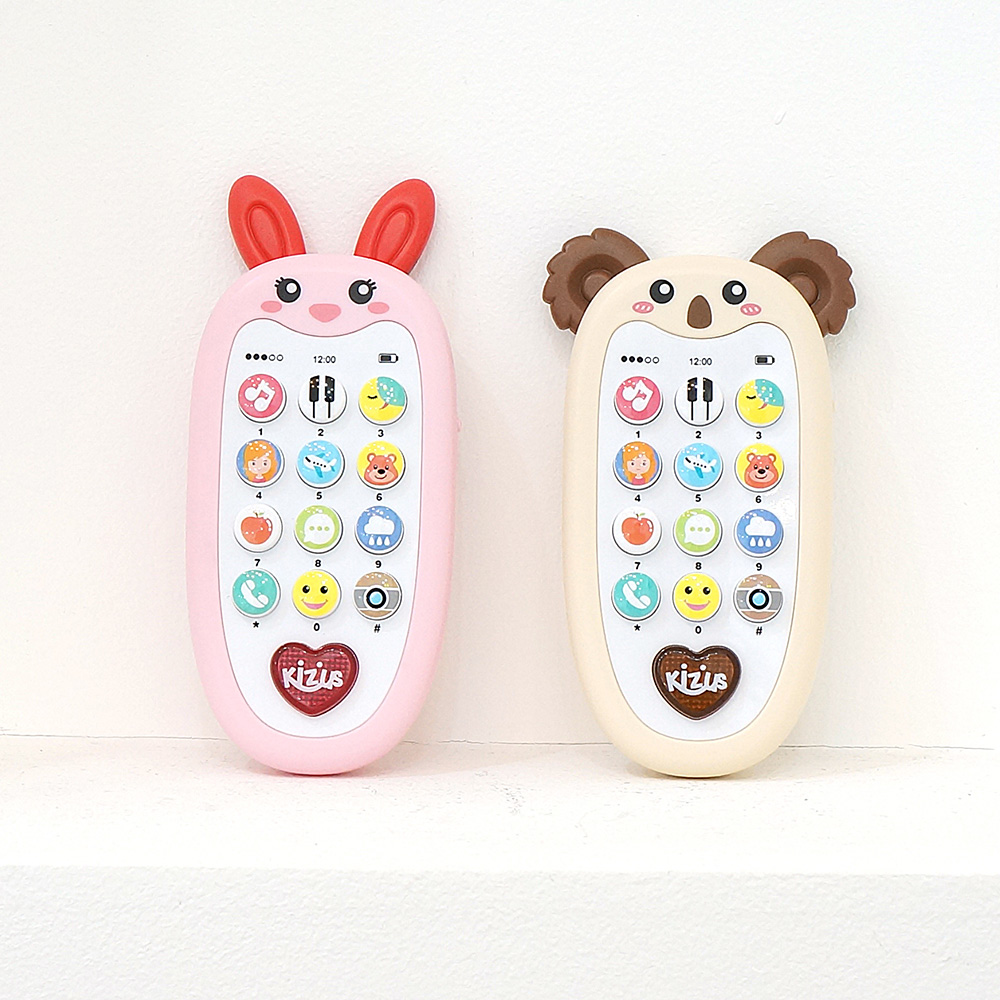 키저스 아이큐폰 아기 멜로디 핸드폰 핑크 토끼 유아 장난감 선물