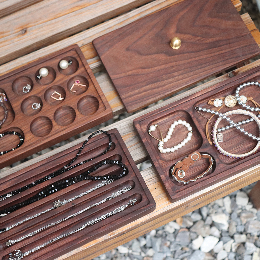 우드보석함 악세사리 보관함 쥬얼리케이스 목걸이 돌반지 팔찌 월넛 원목보석함