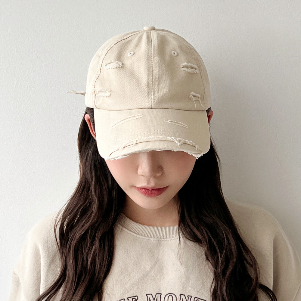 워싱코튼 무지 빈티지볼캡 캡 모자 남녀공용 모음 - 상세 이미지 2