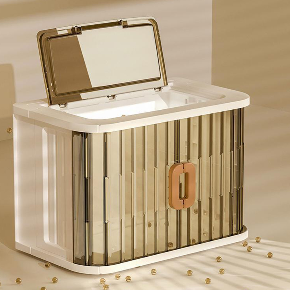 프리미엄 2세대 슬라이딩 리빙박스 대형 1개 투명 옷장 수납 정리 옷정리함