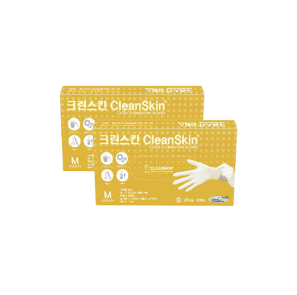 크린스킨 라텍스 고무장갑 20개입 x 2박스 (사이즈선택) - 상품 이미지