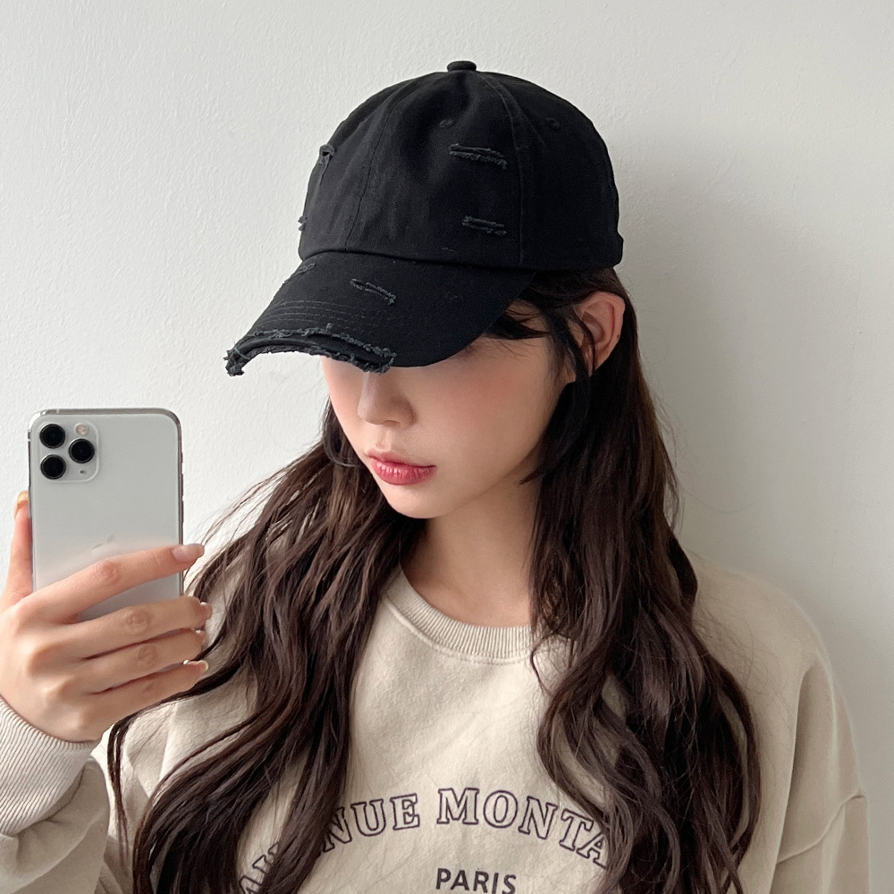 워싱코튼 무지 빈티지볼캡 캡 모자 남녀공용 모음 - 상세 이미지 4