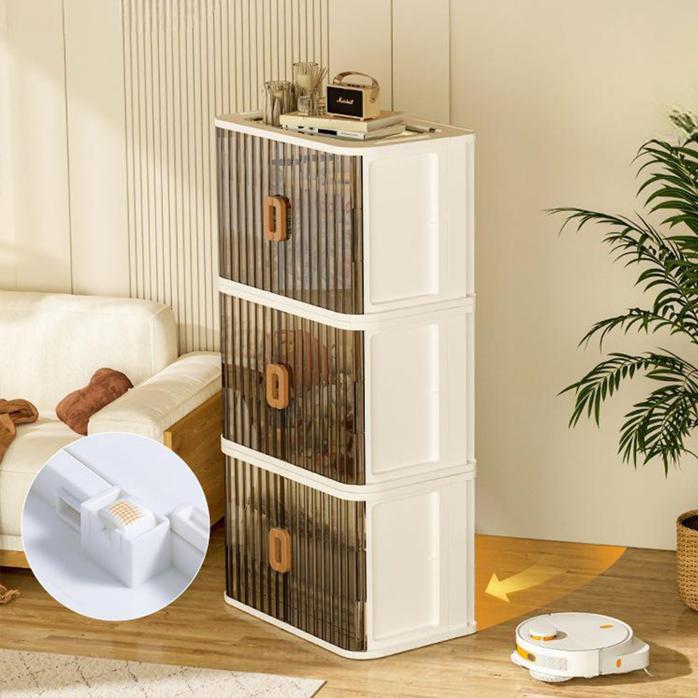 프리미엄 2세대 슬라이딩 리빙박스 대형 1개 투명 옷장 수납 정리 옷정리함