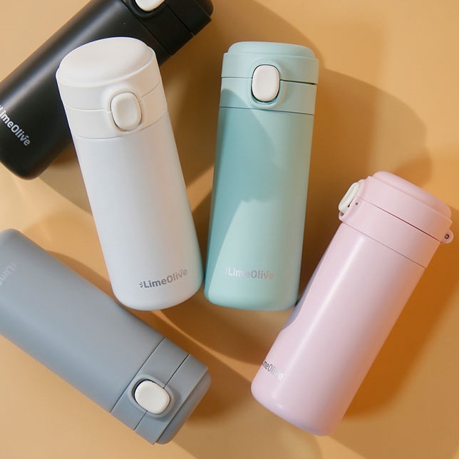 보온병 원터치 텀블러 보냉병 물병 초등 물통 어린이 성인 뮤티드 350ml - 상품 이미지