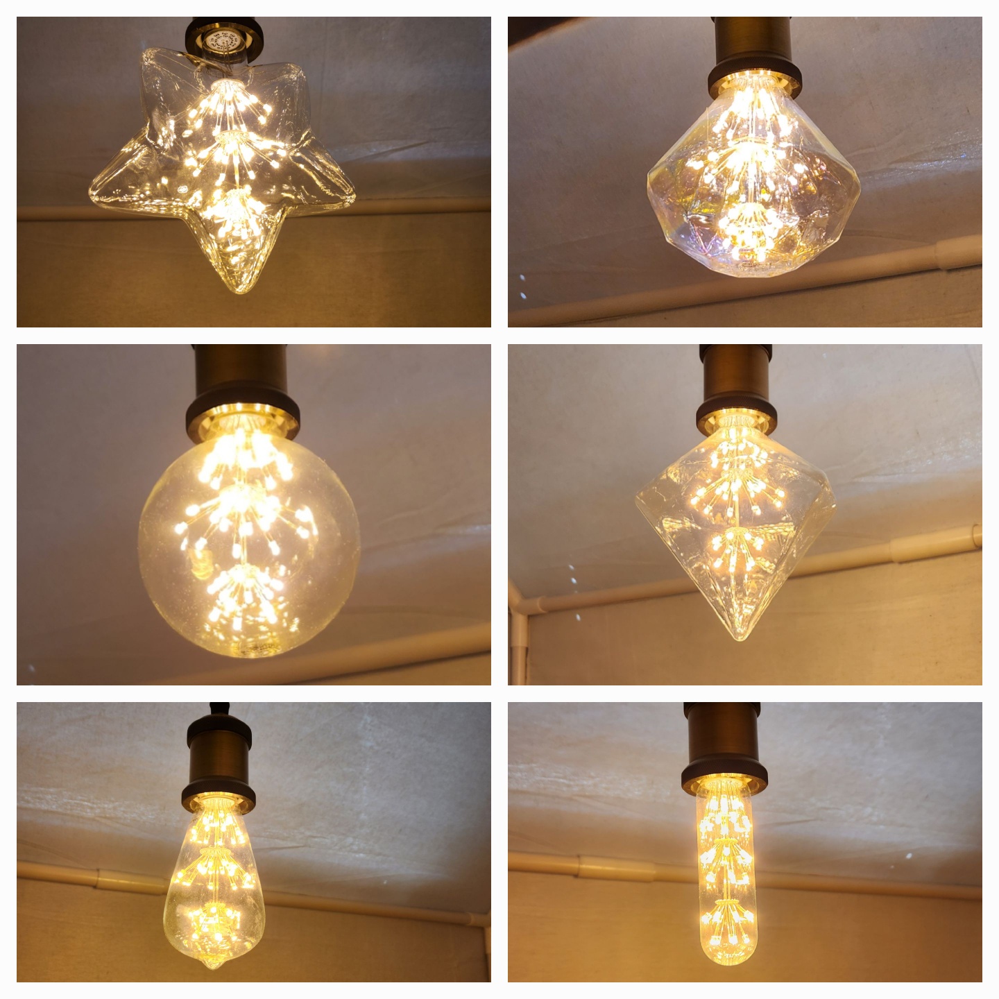 LED 에디슨전구 램프 디자인 눈꽃 인테리어 볼전구카페 매장 미용실 옷가게 은하수 램프 - 상세 이미지 2