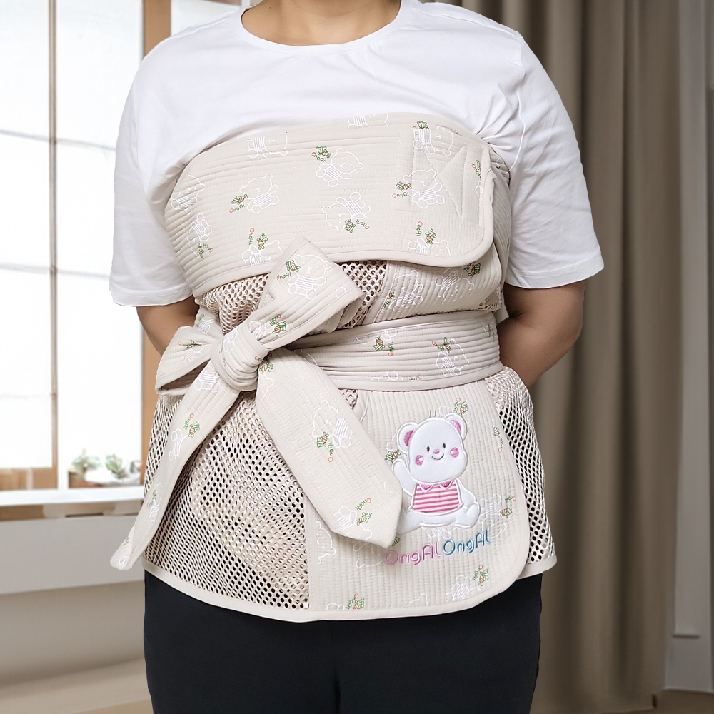 [옹알옹알]곰돌이 7부 베이지 아기포대기 신생아 전통 어부바 포대기
