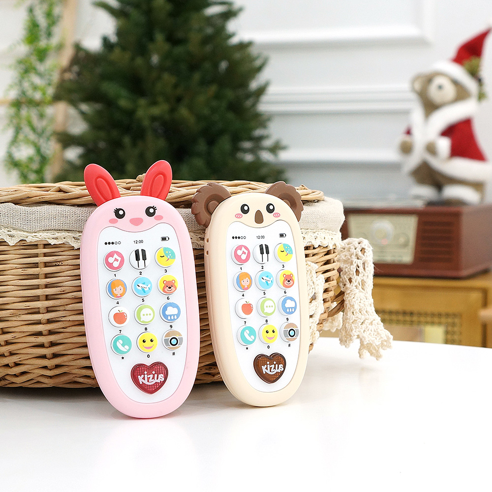 키저스 아이큐폰 아기 멜로디 핸드폰 핑크 토끼 유아 장난감 선물
