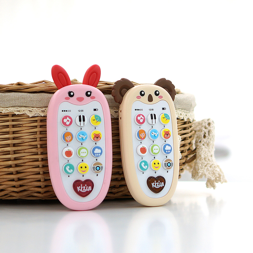키저스 아이큐폰 아기 멜로디 핸드폰 핑크 토끼 유아 장난감 선물