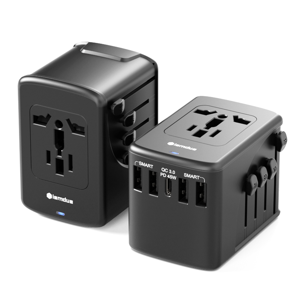 여행용 멀티 돼지코 어댑터 5포트 2000W PD 해외 전세계 플러그 호환 프리볼트