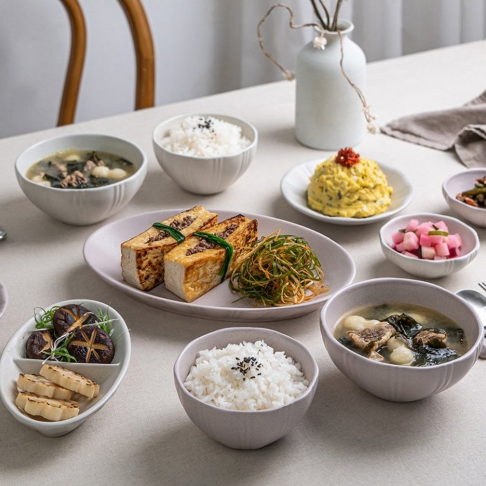 예쁜 도자기 그릇 2인 세트 12P 신혼 자취 식기 선물