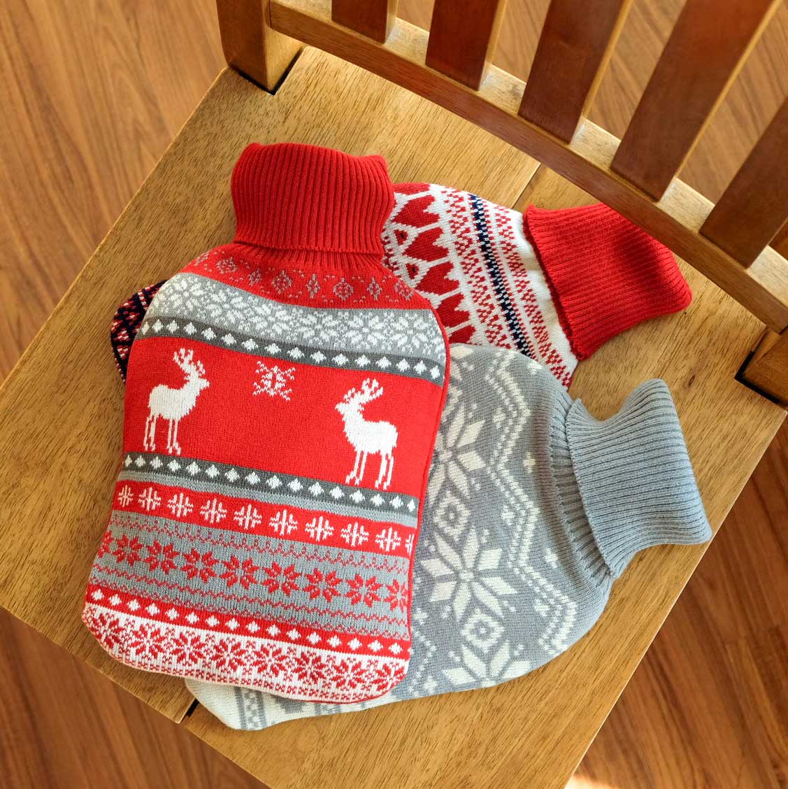 파쉬 보온물주머니 2리터용 보온핫팩 커버 순록레드