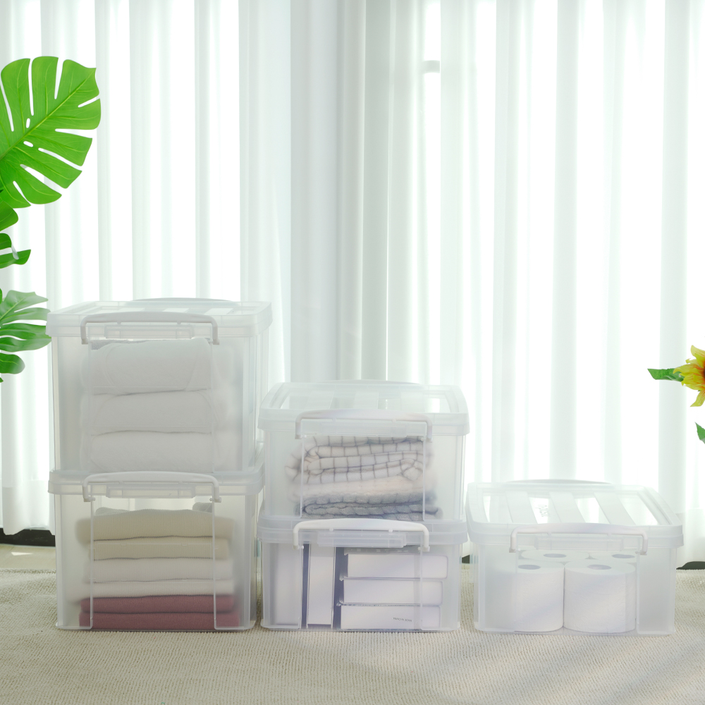 [도착보장] 라이피스트 엔플 투명 리빙박스 옷 수납 다용도 정리함 23L 2개