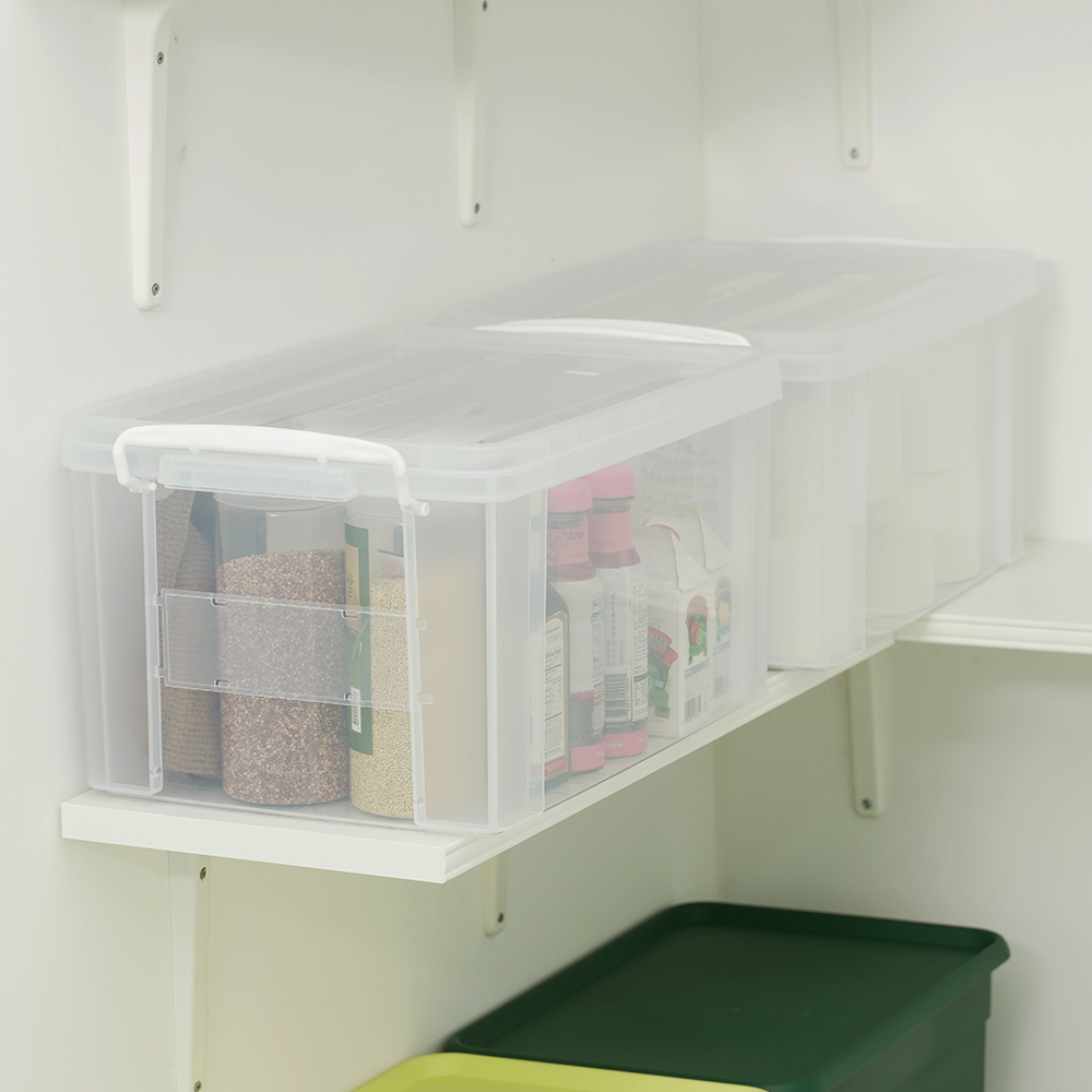 [도착보장] 라이피스트 엔플 투명 리빙박스 옷 수납 다용도 정리함 34L 2개