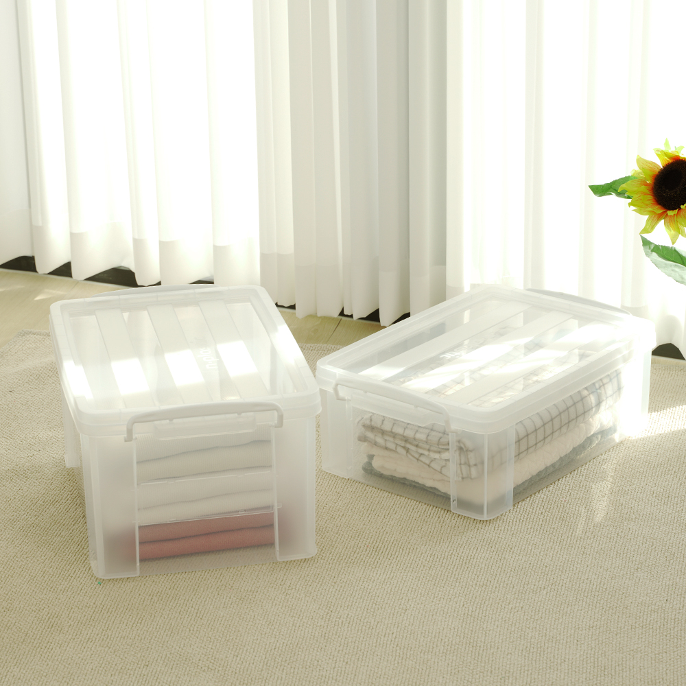 [도착보장] 라이피스트 엔플 투명 리빙박스 옷 수납 다용도 정리함 23L 2개