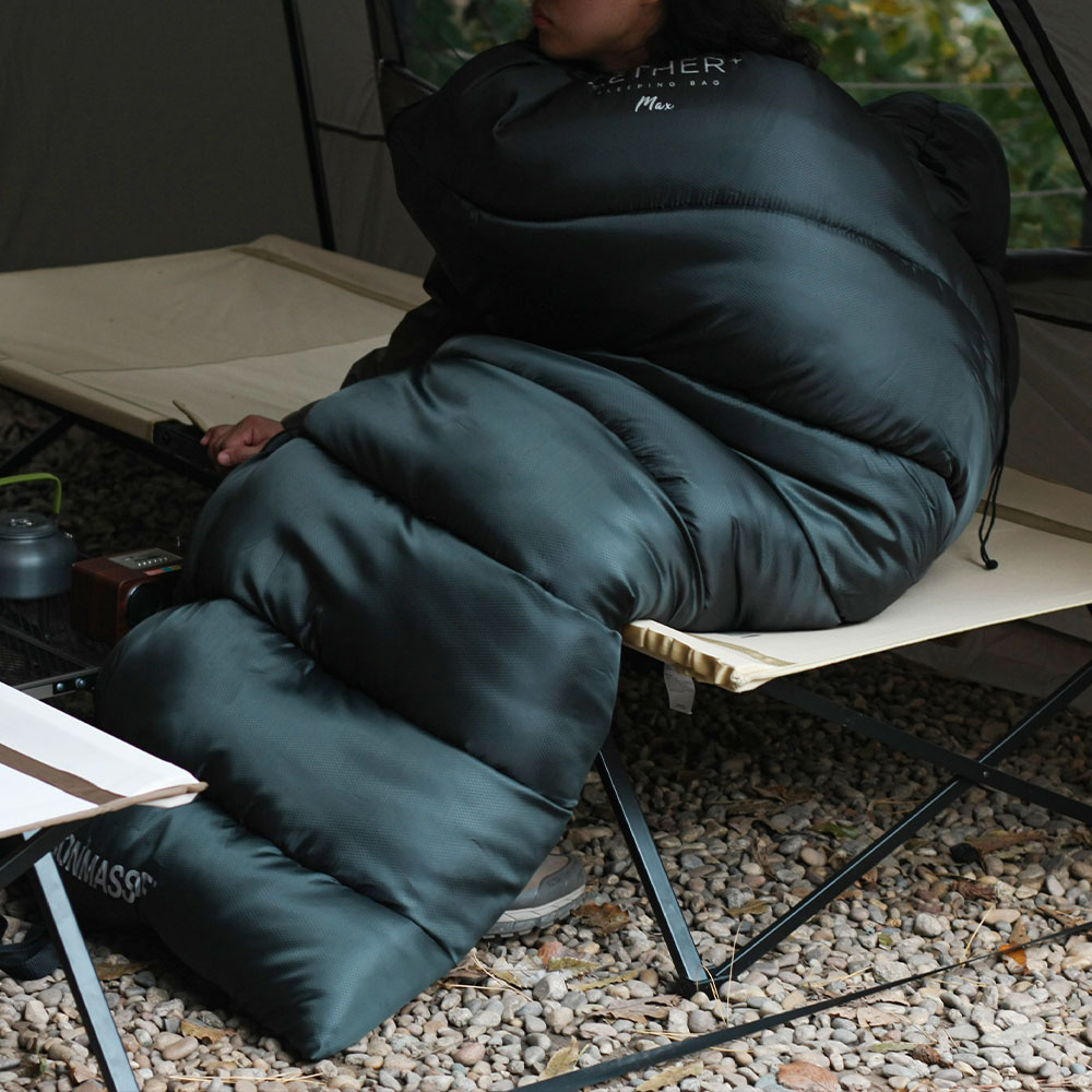 빈슨메시프 아이테르 플러스 캠핑 침낭 이불 겨울 동계 백패킹 차박 2100g, 딥그린