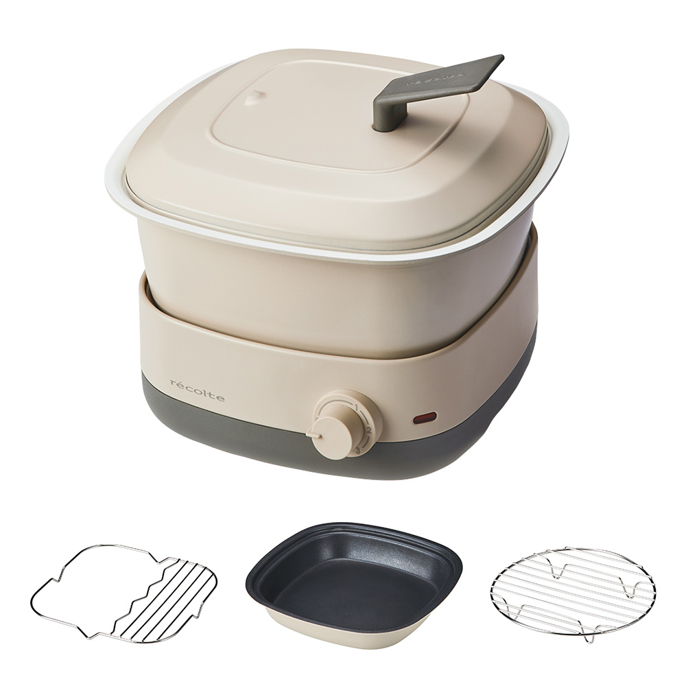 레꼴뜨 멀티쿠커 까레 분리형 찜기 라면포트 전기냄비 후라이팬 샤브샤브 전골 냄비 RPD-4