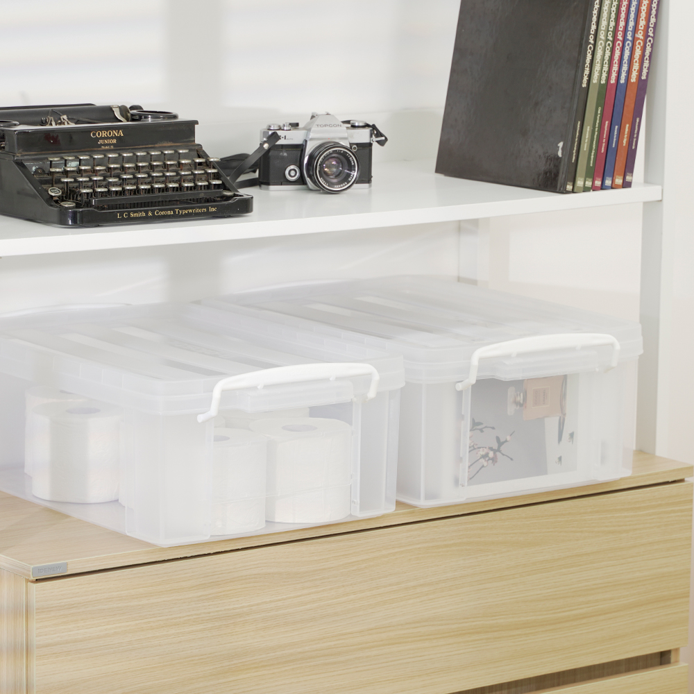 [도착보장] 라이피스트 엔플 투명 리빙박스 옷 수납 다용도 정리함 23L 2개