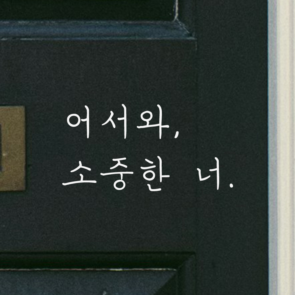 손글씨 감성 레터링 스티커 어서와 소중한 너 현관문 매장 LH-021S 검정 이미지 8