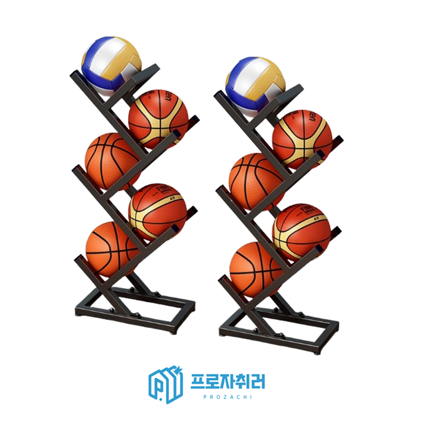 축구공 거치대 농구공 받침대 보관 정리 3단 화이트 상품 이미지