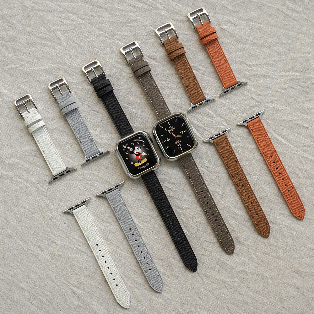 애플워치 슬림 가죽 스트랩 밴드 11 10 SE 3 시계줄 에토프 줄질