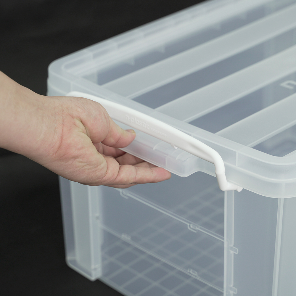 [도착보장] 라이피스트 엔플 투명 리빙박스 옷 수납 다용도 정리함 23L 2개