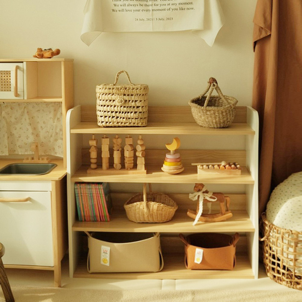 심플룸 모아 교구장 낮은 원목 아기 유아 아이방 전면 책장 제품 이미지
