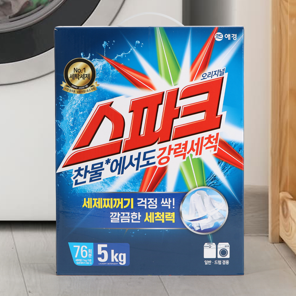 스파크 일반용 가루세제 카툰 5kg - 상품 이미지