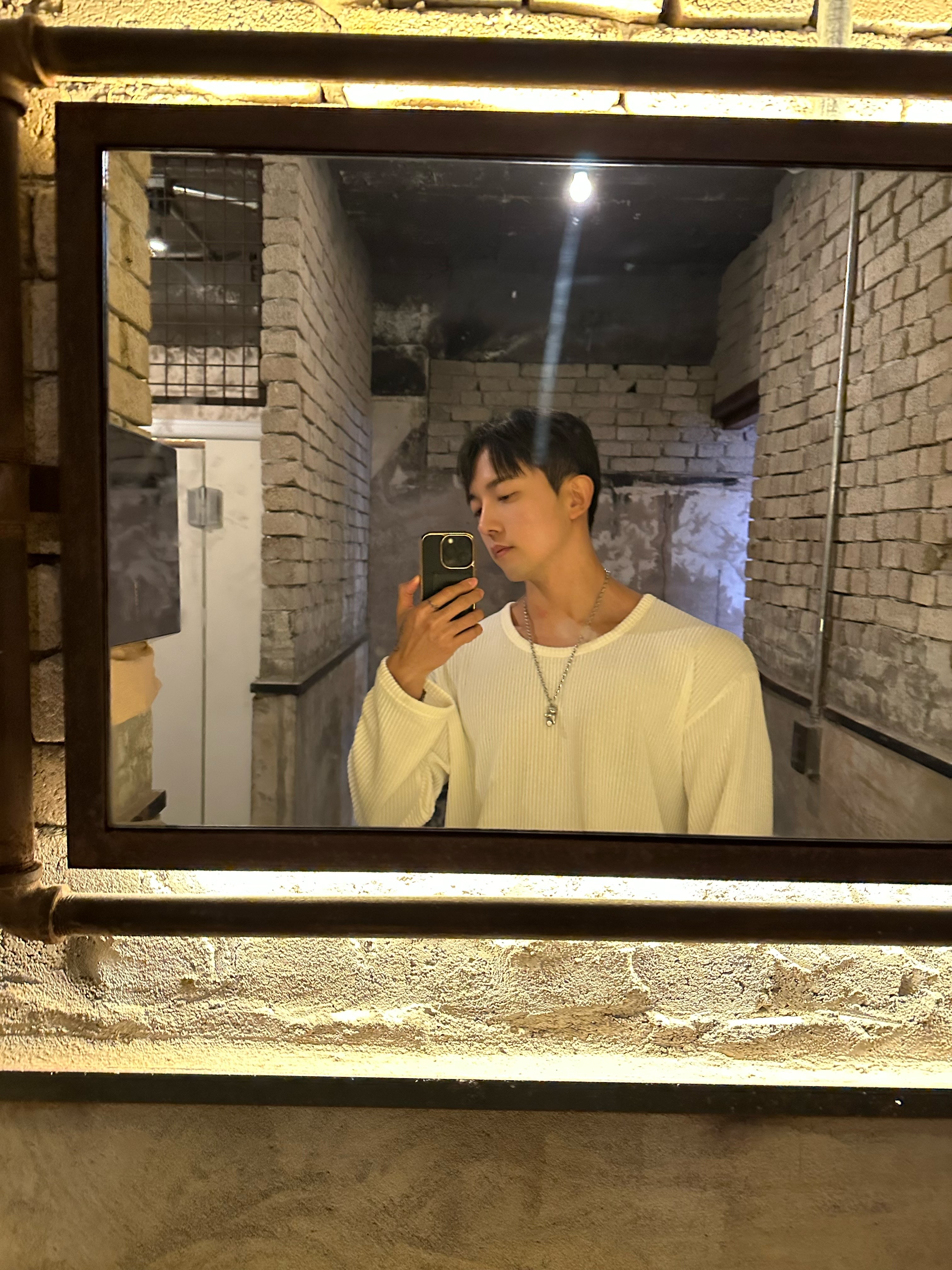 남자유넥니트 골지유넥니트 오버핏 골지 u넥 이미지 2