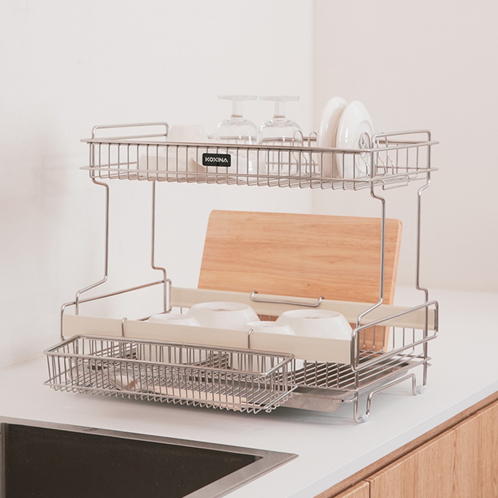 프리미엄 2단 올스텐 식기건조대 대형 풀세트