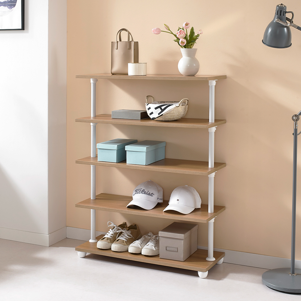 EASYON 이지온 국민튼튼 원목 인테리어 선반 수납장 WESW 다용도 800x300x1000mm, 5단, 블랙 - 상세 이미지 5