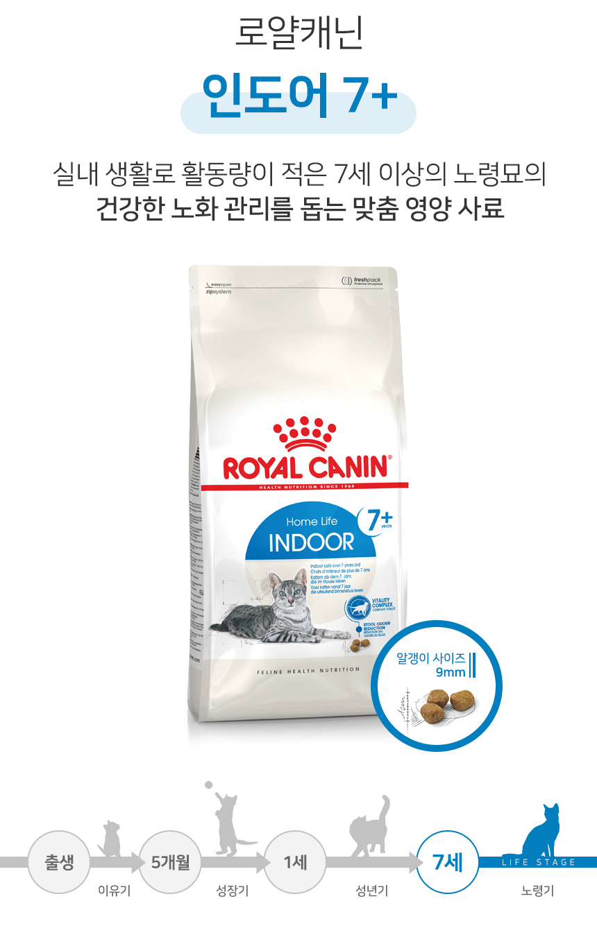 [유통기한 2027.05.15] 로얄캐닌 캣 인도어 7세이상, 3.5kg, 1개
