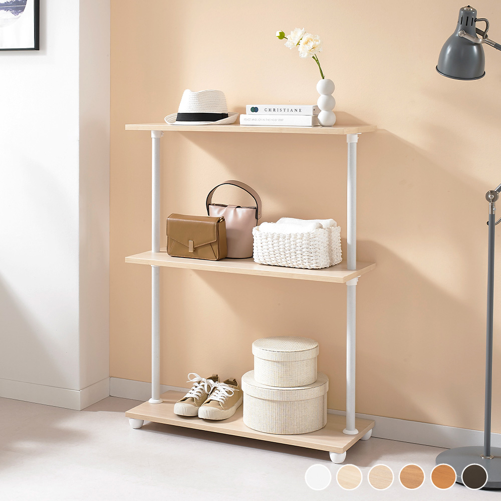 EASYON 이지온 국민튼튼 원목 인테리어 선반 수납장 WESW 다용도 800x300x1000mm, 3단, 메이플 - 상품 이미지