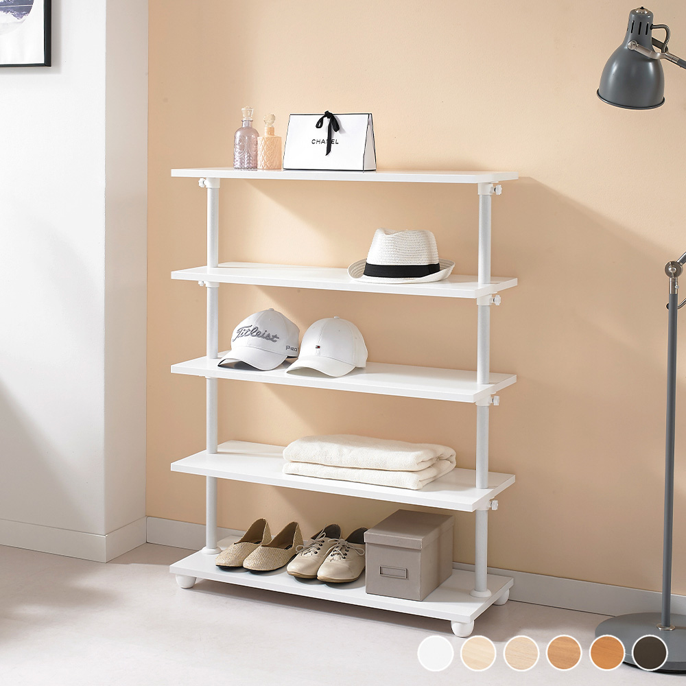 EASYON 이지온 국민튼튼 원목 인테리어 선반 수납장 WESW 다용도 800x300x1000mm, 5단, 엔틱 - 상품 이미지