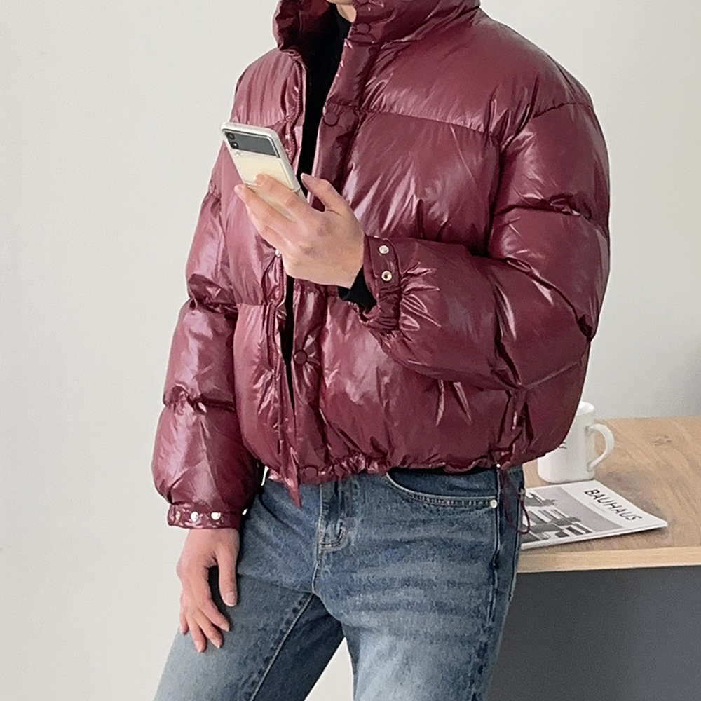 커플패딩 남자 오버핏 웰론 크롭 숏 패딩 이미지 3