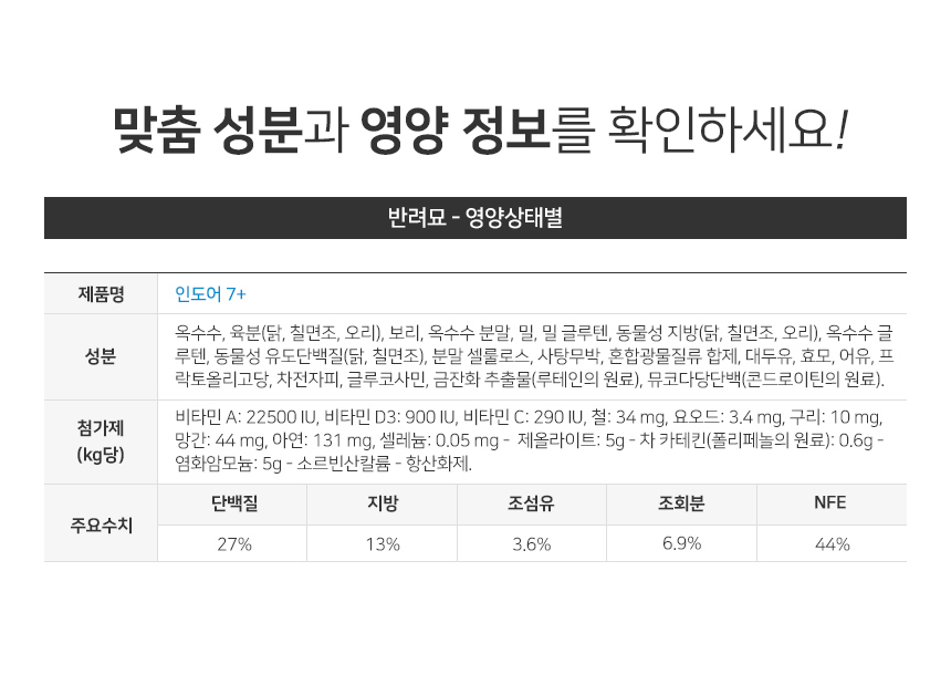 [유통기한 2027.05.15] 로얄캐닌 캣 인도어 7세이상, 3.5kg, 1개