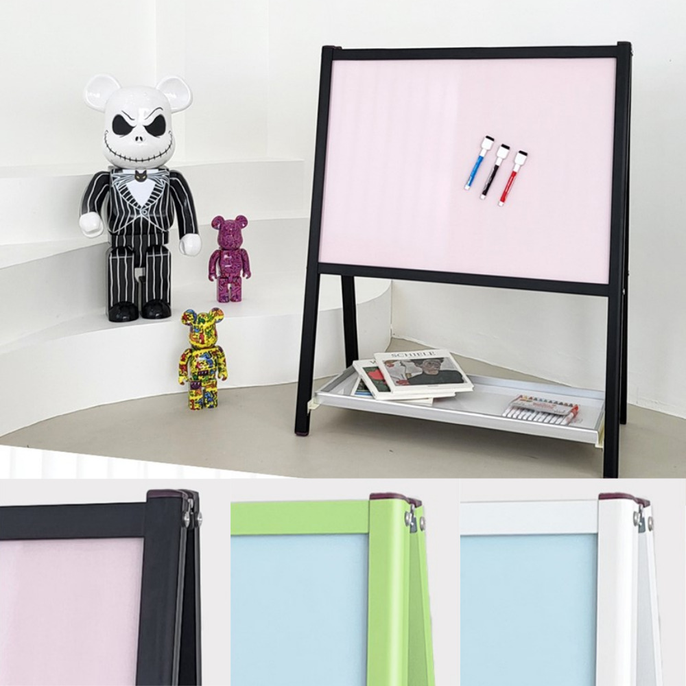 컬러 자석보드 1200x800x1200 유아 양면 자석부착 이젤 칼라 화이트보드 칠판