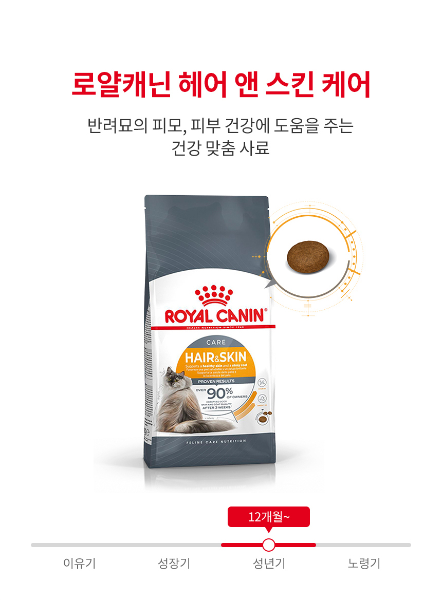 로얄캐닌 캣 헤어앤스킨, 400g, 1개 - 상세 이미지 2