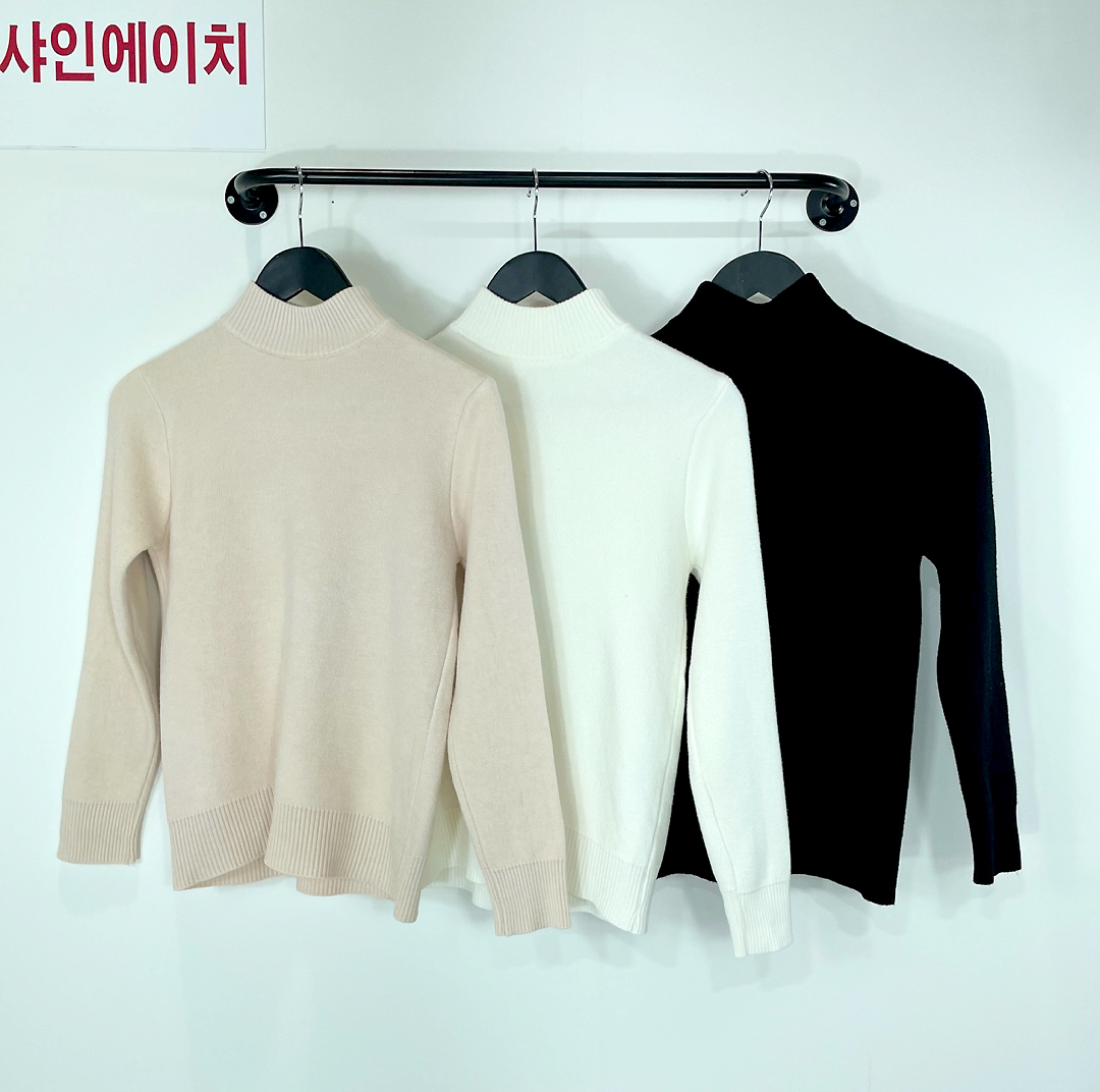 여자여자몰 밍크융 기모안감 반목폴라니트 따뜻한 겨울데일리룩 상의니트 - 상세 이미지 5