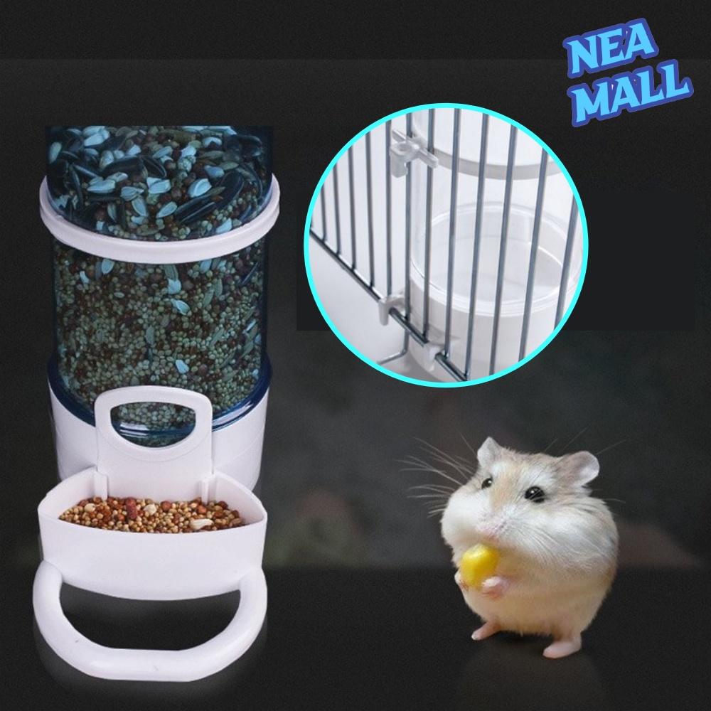 햄스터 반자동 급식기 반려동물 먹이통 투명 소재 사료 배식기