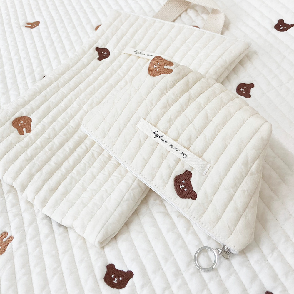 마롤로뜨 누빔면 기저귀 파우치 화장품 기저귀가방 아기 미니 주머니 아이보리S