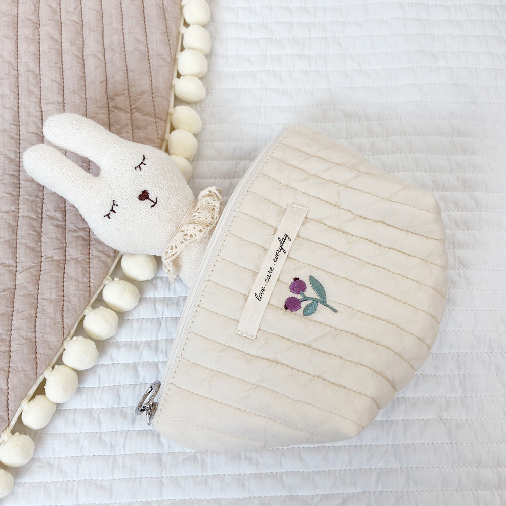 마롤로뜨 누빔면 기저귀 파우치 화장품 기저귀가방 아기 미니 주머니 아이보리S